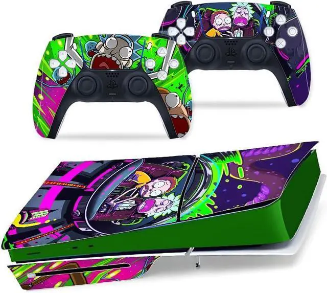 Alt view image 4 of 5 - WERLEO For PS5 Slim Disc Edition Skin - Slim Disc Console and Controller Accessories Cover Skins PS5 Controller Skin Gift ps5 Skins for Console Full Set PS5 Skin