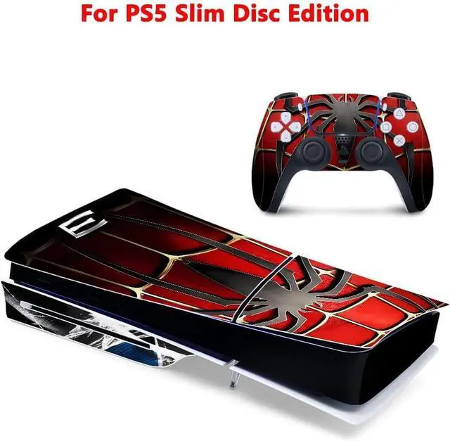 Alt view image 4 of 6 - WERLEO For PS5 Slim Disc Edition Skin - Slim Disc Edition Console and Controller Accessories Cover Skins PS5 Controller Skin Gift ps5 Skins for Console Full Set PS5 Slim Disc Skin Spider