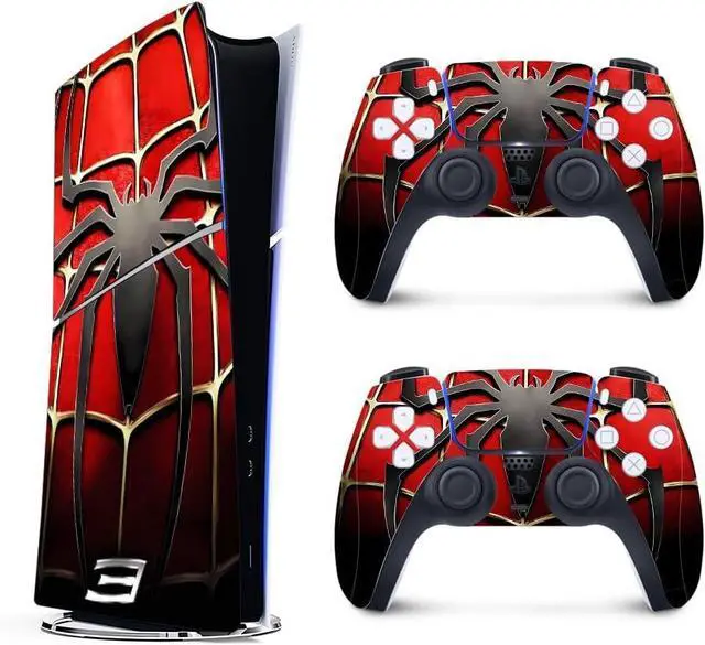 Alt view image 6 of 6 - WERLEO For PS5 Slim Disc Edition Skin - Slim Disc Edition Console and Controller Accessories Cover Skins PS5 Controller Skin Gift ps5 Skins for Console Full Set PS5 Slim Disc Skin Spider