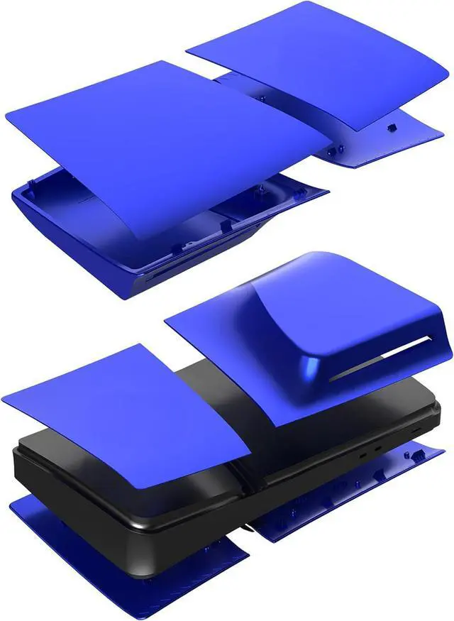 Alt view image 5 of 7 - WERLEO FacePlates for PS5 Pro Disc Edition Cover Plate for PS5 Pro Premium ABS Replacement Plates Anti-Scratch Dustproof Protective Shell Case for PlayStation 5 Pro Disc Version Blue