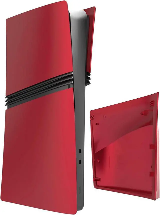 Alt view image 4 of 7 - WERLEO FacePlates for PS5 Pro Disc Edition Cover Plate for PS5 Pro Premium ABS Replacement Plates Anti-Scratch Dustproof Protective Shell Case for PlayStation 5 Pro Disc Version Red