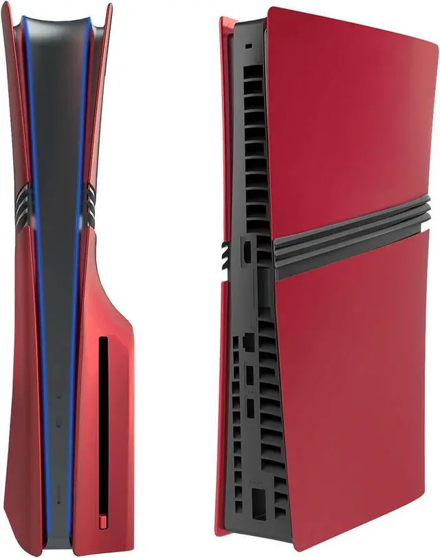 Main image of WERLEO FacePlates for PS5 Pro Disc Edition Cover Plate for PS5 Pro Premium ABS Replacement Plates Anti-Scratch Dustproof Protective Shell Case for PlayStation 5 Pro Disc Version Red