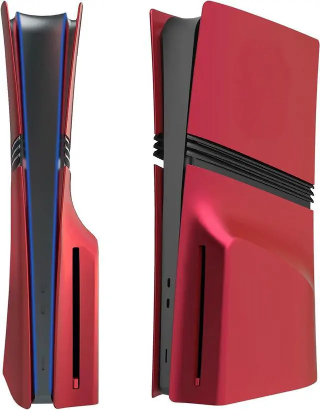 Alt view image 7 of 7 - WERLEO FacePlates for PS5 Pro Disc Edition Cover Plate for PS5 Pro Premium ABS Replacement Plates Anti-Scratch Dustproof Protective Shell Case for PlayStation 5 Pro Disc Version Red
