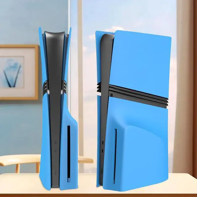 Alt view image 6 of 7 - WERLEO FacePlates for PS5 Pro Disc Edition Cover Plate for PS5 Pro Premium ABS Replacement Plates Anti-Scratch Dustproof Protective Shell Case for PlayStation 5 Pro Disc Version Light Blue