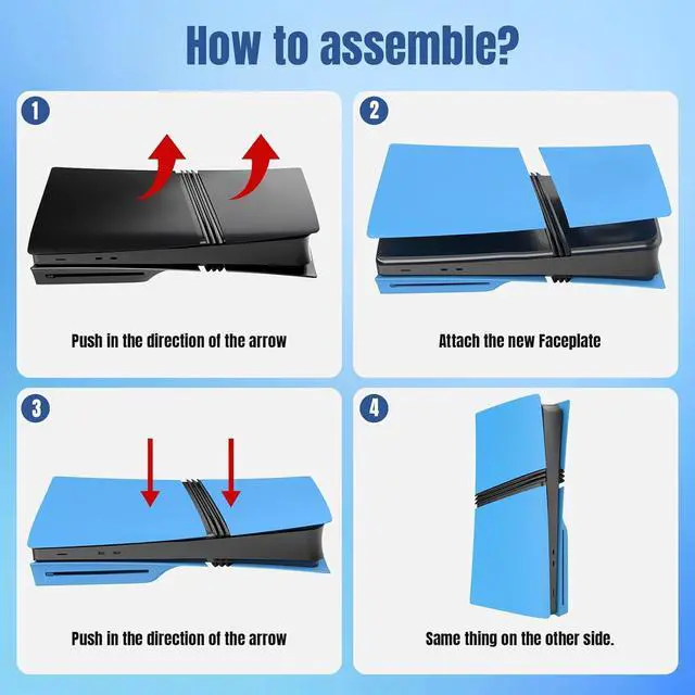 Alt view image 2 of 7 - WERLEO FacePlates for PS5 Pro Digital Edition Wedorat Cover Plates for PS5 Pro Digital ABS Anti-Scratch Dustproof Protective Shell Replacement FacePlate for PlayStation 5 Pro Digital Light Blue