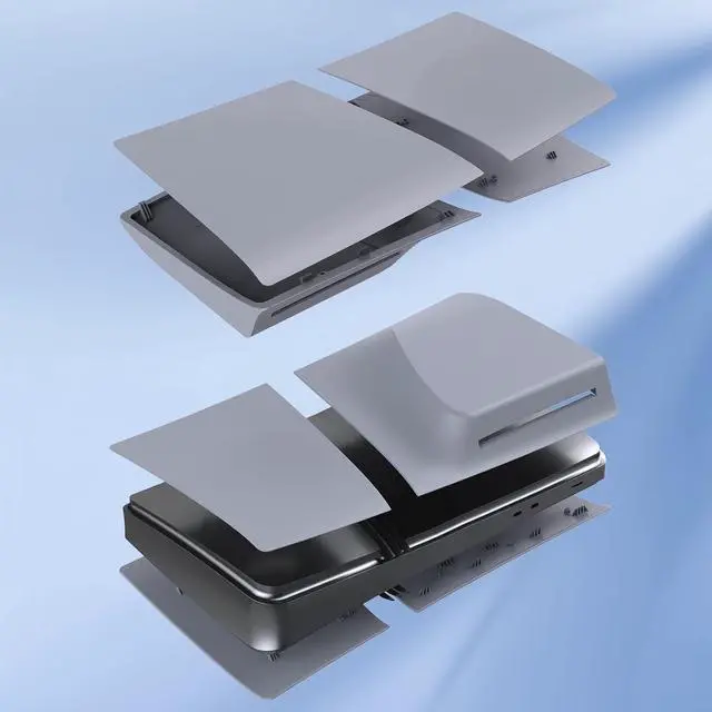 Alt view image 5 of 7 - WERLEO FacePlates for PS5 Pro Digital Edition Wedorat Cover Plates for PS5 Pro Digital ABS Anti-Scratch Dustproof Protective Shell Replacement FacePlate for PlayStation 5 Pro Digital Grey