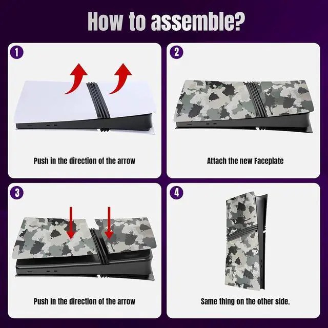 Alt view image 2 of 7 - WERLEO FacePlates for PS5 Pro Digital Edition Wedorat Cover Plates for PS5 Pro Digital ABS Anti-Scratch Dustproof Protective Shell Replacement FacePlate for PlayStation 5 Pro Digital Camouflage