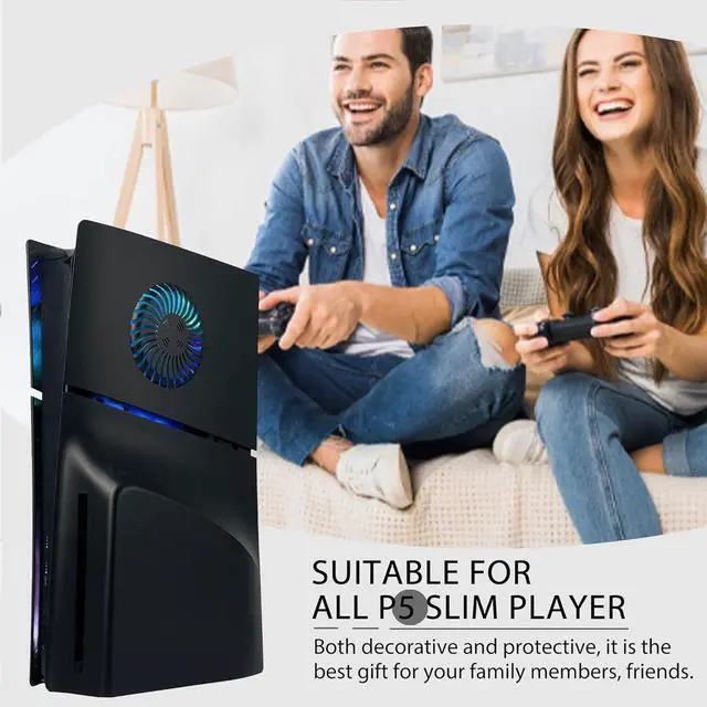 Alt view image 7 of 7 - WERLEO Faceplate for PS5 Slim Disc Edition with RGB Light Strip and Dust Filter with Cooling Vents DOBEWINGDELOU 400+ Effects LED Light Ring Console Face Plate Cover DIY Decoration Kit Accessories