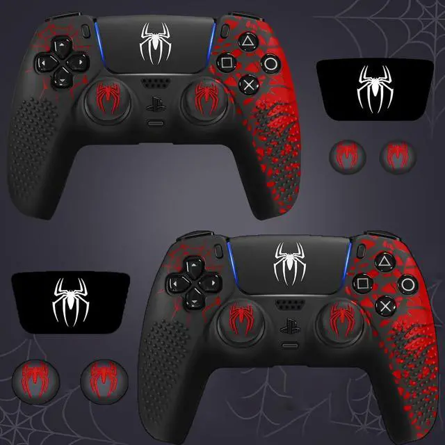 Alt view image 7 of 7 - WERLEO Anti-Slip Controller Skin for PS5 Controller, Accessories, Silicone Cover Case with Thumb Grip Gaps and Touch Pad Sticker 2 Pack