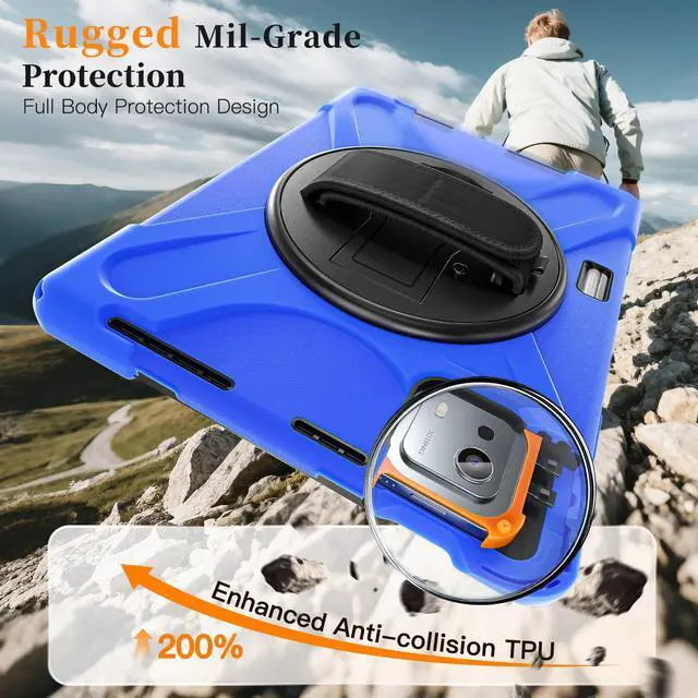 Alt view image 2 of 7 - WERLEO Case for Xiaomi Pad 7S Pro 12.5" 2025 / Xiaomi Pad 6S Pro 12.4" 2024 with Pencil Holder & Stand and Portable ShockProof Cover with Rotatable Handle Shoulder Strap Stylus Pen Blue