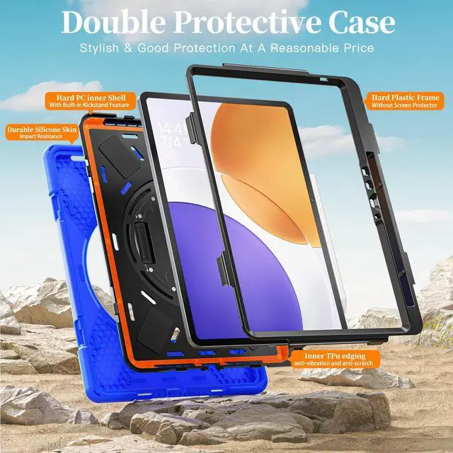 Alt view image 7 of 7 - WERLEO Case for Xiaomi Pad 7S Pro 12.5" 2025 / Xiaomi Pad 6S Pro 12.4" 2024 with Pencil Holder & Stand and Portable ShockProof Cover with Rotatable Handle Shoulder Strap Stylus Pen Blue