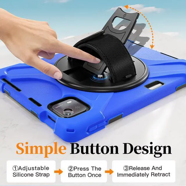 Alt view image 5 of 7 - WERLEO Case for Xiaomi Pad 7S Pro 12.5" 2025 / Xiaomi Pad 6S Pro 12.4" 2024 with Pencil Holder & Stand and Portable ShockProof Cover with Rotatable Handle Shoulder Strap Stylus Pen Blue