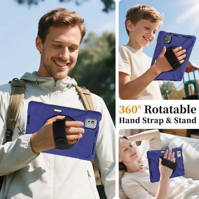 Alt view image 3 of 7 - WERLEO Case for Xiaomi Pad 7S Pro 12.5" 2025 / Xiaomi Pad 6S Pro 12.4" 2024 with Pencil Holder & Stand and Portable ShockProof Cover with Rotatable Handle Shoulder Strap Stylus Pen Navy Blue
