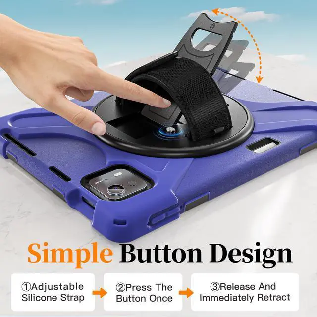 Alt view image 5 of 7 - WERLEO Case for Xiaomi Pad 7S Pro 12.5" 2025 / Xiaomi Pad 6S Pro 12.4" 2024 with Pencil Holder & Stand and Portable ShockProof Cover with Rotatable Handle Shoulder Strap Stylus Pen Navy Blue