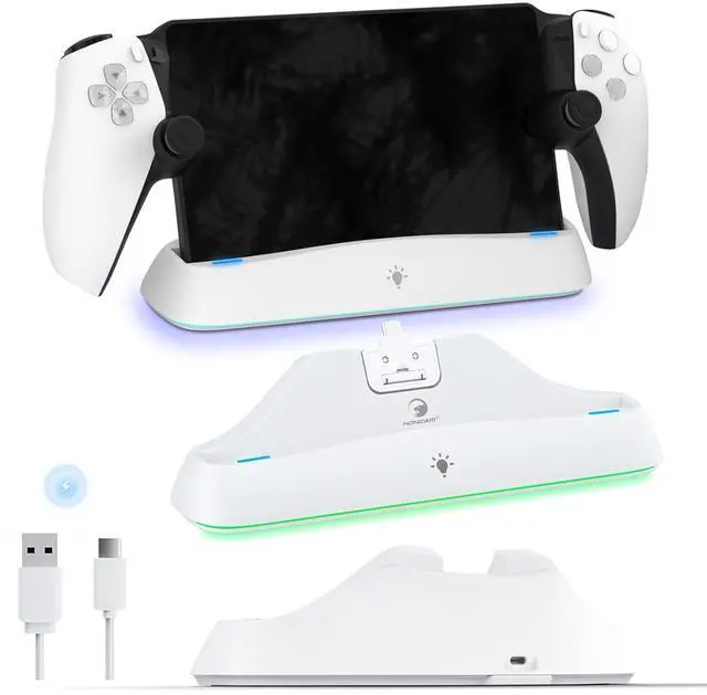 Main image of WERLEO Charging Dock for PS Portal, [Case Friendly] Charging Stand for PlayStation Portal with ON/Off RGB Light Mode and USB C Cable, Easy-to-Plug Wide Magnetic Connector Charging Dock for PS5 Portal