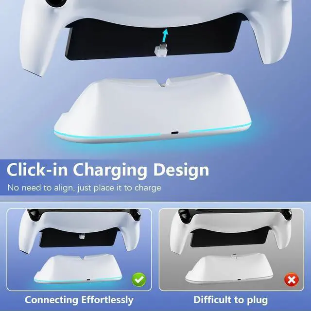 Alt view image 2 of 7 - WERLEO Charging Stand for PS Portal Remote Player, Charger Dock for PlayStation Portal,PS Portal Station with 7 RGB Light Modes and Type-C Cable White