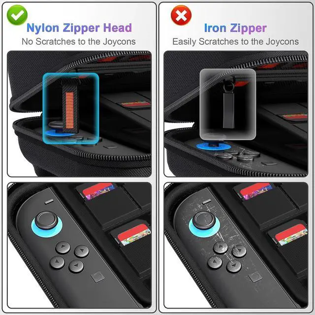 Alt view image 4 of 7 - WERLEO Switch Carrying Case Compatible with Nintendo Switch 2, with 24 Games Cartridges Protective Hard Shell Travel Carrying Case Pouch