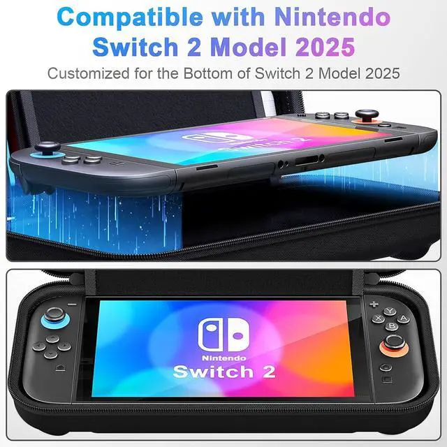 Alt view image 5 of 7 - WERLEO Switch Carrying Case Compatible with Nintendo Switch 2, with 24 Games Cartridges Protective Hard Shell Travel Carrying Case Pouch