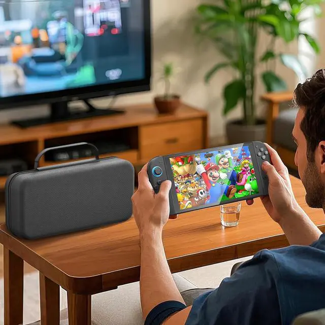 Alt view image 7 of 7 - WERLEO Switch Carrying Case Compatible with Nintendo Switch 2, with 24 Games Cartridges Protective Hard Shell Travel Carrying Case Pouch