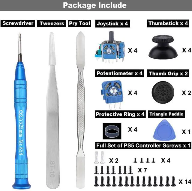 Alt view image 2 of 6 - WERLEO 4 Pack Analog 3D Joysticks Replacement for DualSense PS5 Controller, Joysticks Part with Repair Screwdriver Kit for PlayStation 5 Controller