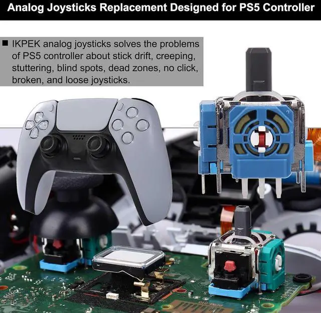 Alt view image 3 of 6 - WERLEO 4 Pack Analog 3D Joysticks Replacement for DualSense PS5 Controller, Joysticks Part with Repair Screwdriver Kit for PlayStation 5 Controller