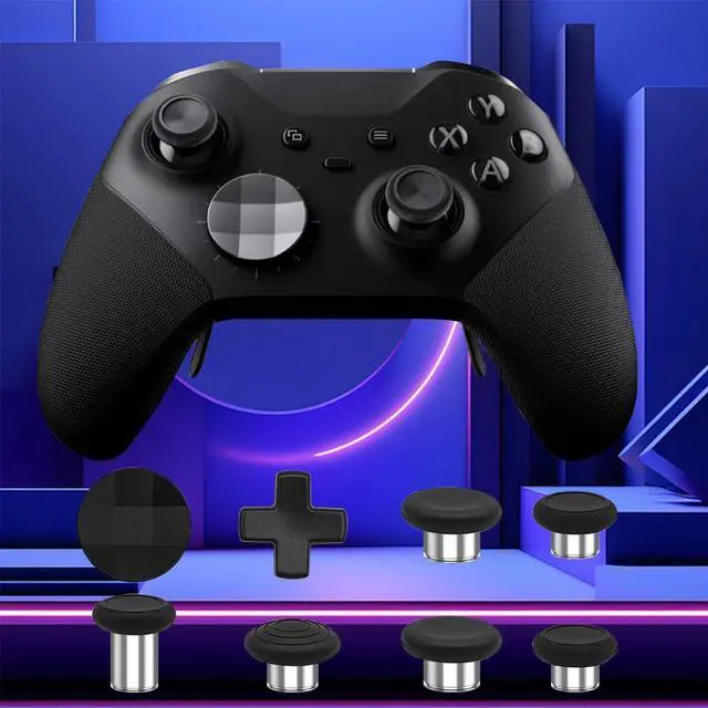 Alt view image 3 of 7 - 17 in 1 Metal Thumbsticks Replacements Accessories Kit Compatible with Xbox One Elite Series 2 Controller, Metal Thumbsticks with 6 Swap Joysticks 2 D-Pads 3 Screwdrivers 4 Paddles 1 Tool 1 Bag