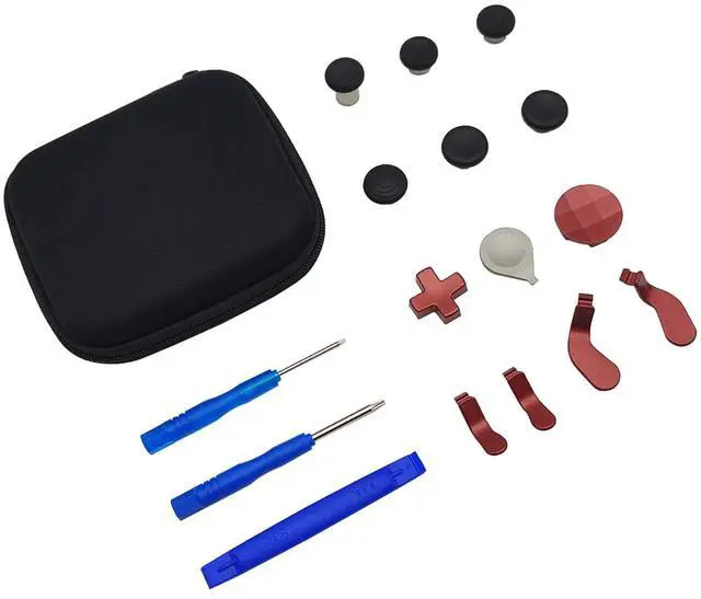 Alt view image 7 of 7 - WERLEO 17 in 1 Metal Thumbsticks Replacements Accessories Kit Compatible with Xbox One Elite Series 2 Controller, Metal Thumbsticks with 6 Swap Joysticks 2 D-Pads 3 Screwdrivers 4 Paddles 1 Tool 1 Bag