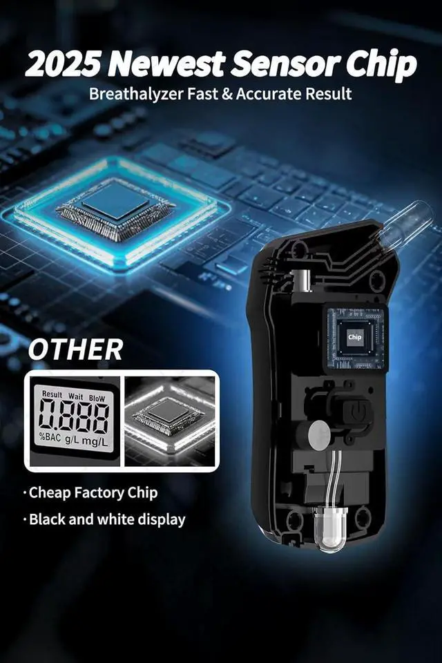 Alt view image 6 of 7 - WERLEO Breathalyzer, Upgraded Portable Professional High-Accuracy Breathalyzers for Alcohol with LCD Digital Display, Personal Alcohol Breathalyzer Tester for Home