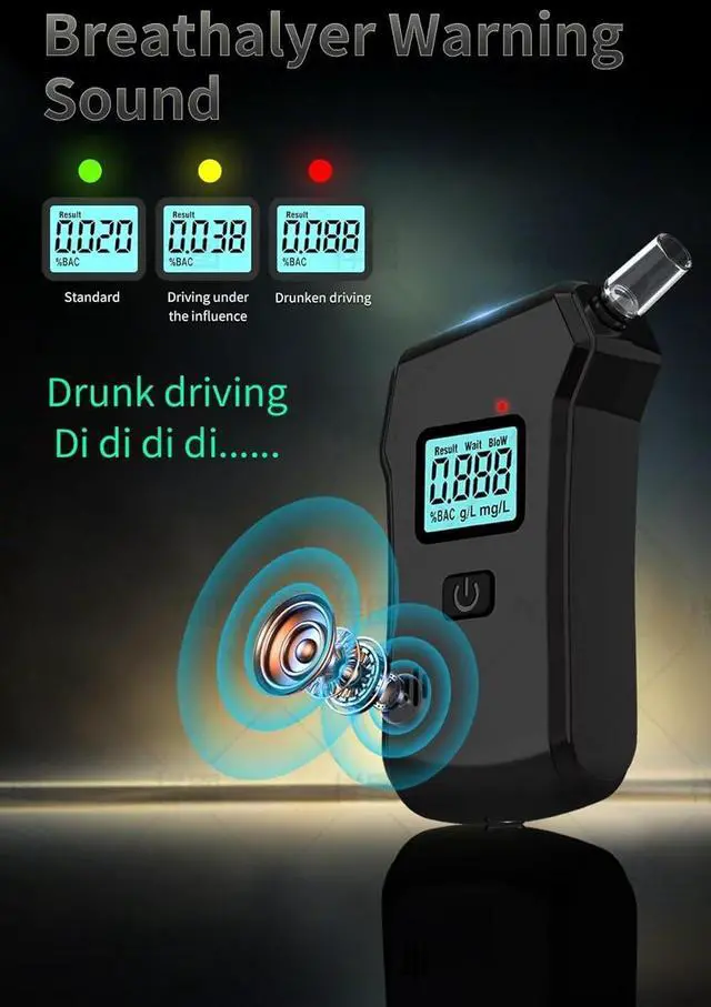Alt view image 4 of 7 - WERLEO Breathalyzer, Upgraded Portable Professional High-Accuracy Breathalyzers for Alcohol with LCD Digital Display, Personal Alcohol Breathalyzer Tester for Home
