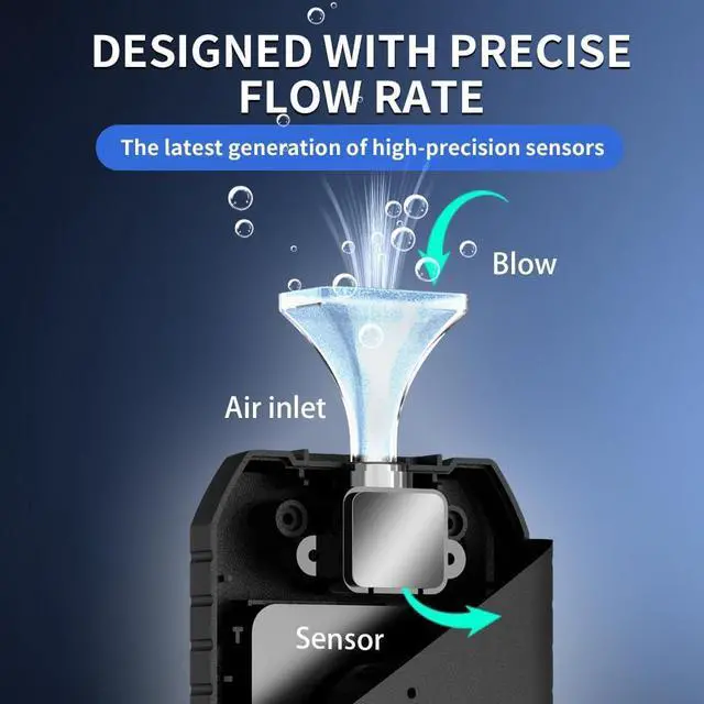Alt view image 4 of 7 - WERLEO Breathalyzer, Professional 10-Nozzle High Accuracy Breathalyzer with Voice Feedback & LCD Display - Digital Alcohol Tester for Home Use