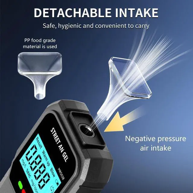 Alt view image 5 of 7 - WERLEO Breathalyzer, Professional 10-Nozzle High Accuracy Breathalyzer with Voice Feedback & LCD Display - Digital Alcohol Tester for Home Use