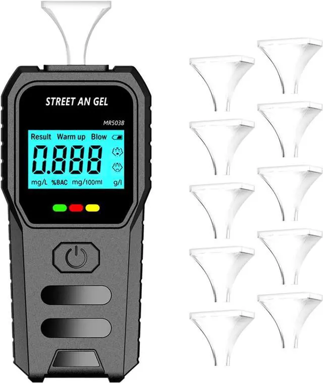 Main image of WERLEO Breathalyzer, Professional 10-Nozzle High Accuracy Breathalyzer with Voice Feedback & LCD Display - Digital Alcohol Tester for Home Use