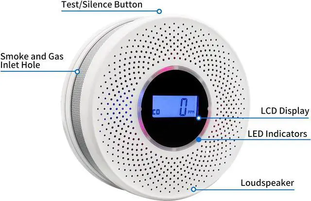Alt view image 3 of 7 - WERLEO Smoke Detector Carbon Monoxide Detector Combo with Digital Display and Sound Light Alarm, 2-in-1 Smoke & CO Alarm with Battery Operated for Home, Travel or RV