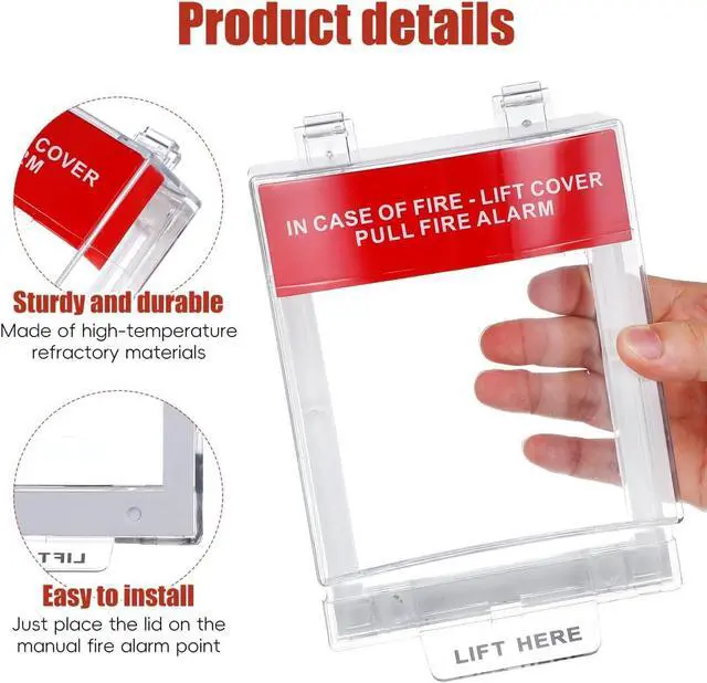 Alt view image 4 of 7 - WERLEO Fire Alarm Cover, Fire Alarm Pull Station Covers | Manual Call Point Protective Guard for Fireproof Switch Guard