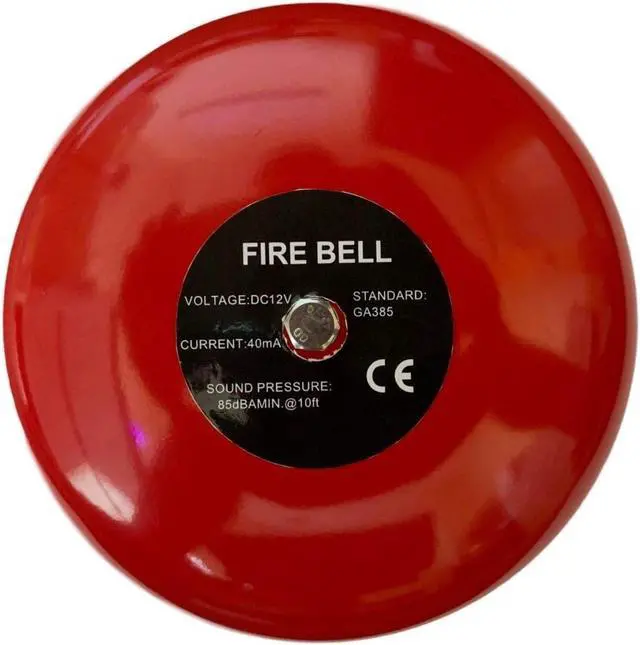 Main image of WERLEO Fire Alarm Bell - 6 Inches Ringing Bell - 12 Volt DC Bell Extra Loud Doorbell, Chime Alarm Or Multi Purpose Bell. Can Be Wired Into Any Device with 12V DC Output