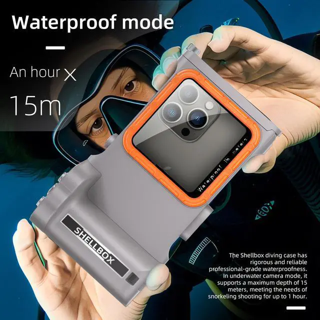 Alt view image 2 of 7 - WERLEO Universal Waterproof Phone Case for Snorkeling Diving Swimming Surfing Scuba Bluetooth Control for Phone16/15/14 Pro Max Samsung Galaxy S25/S24/S23 Ultra up to 6.9"