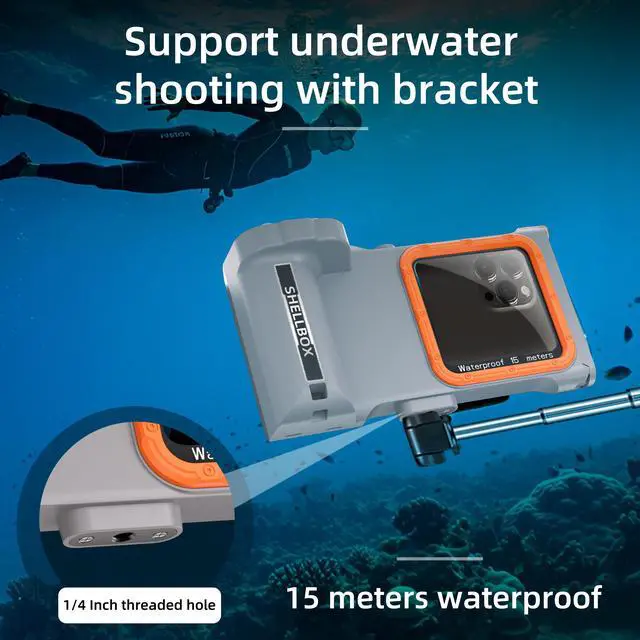 Alt view image 4 of 7 - WERLEO Universal Waterproof Phone Case for Snorkeling Diving Swimming Surfing Scuba Bluetooth Control for Phone16/15/14 Pro Max Samsung Galaxy S25/S24/S23 Ultra up to 6.9"