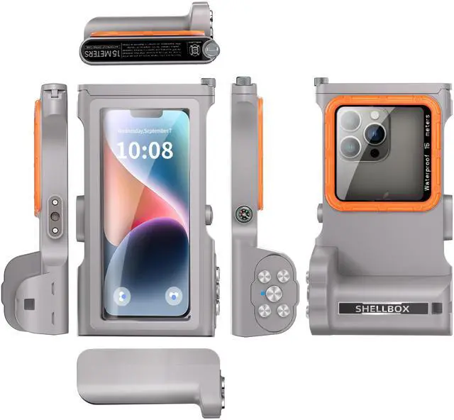 Alt view image 7 of 7 - WERLEO Universal Waterproof Phone Case for Snorkeling Diving Swimming Surfing Scuba Bluetooth Control for Phone16/15/14 Pro Max Samsung Galaxy S25/S24/S23 Ultra up to 6.9"