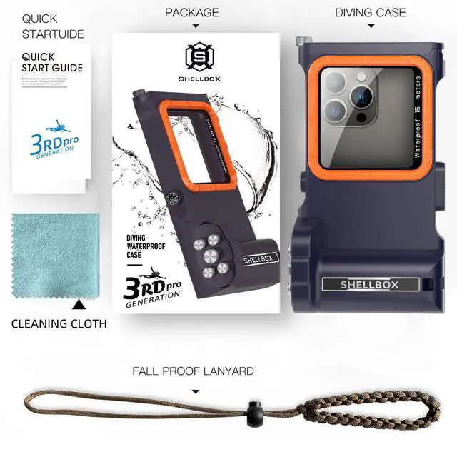 Alt view image 7 of 7 - WERLEO Universal Waterproof Phone Case for Snorkeling Diving Swimming Surfing Scuba Bluetooth Control for Phone16/15/14 Pro Max Samsung Galaxy S25/S24/S23 Ultra up to 6.9" Blue