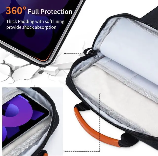 Alt view image 6 of 7 - WERLEO 9-11 Inch Tablet Shoulder Bag Carrying Case for 11" iPad Pro M4/ iPad Air 11" M3 M2 2025 2024, iPad A16 11" 2025, New Amazon Fire Max 11/10.1" Fire HD 10 Plus, Vertical Laptop Sleeve Handbag