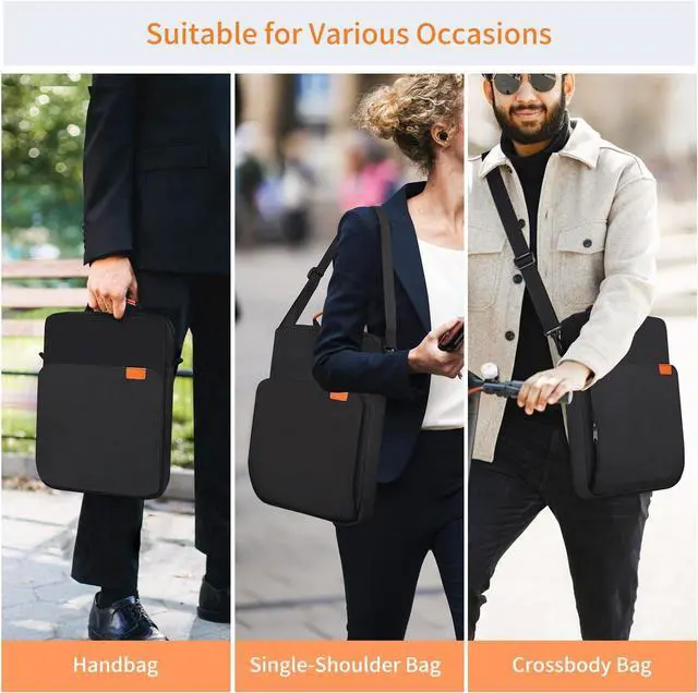 Alt view image 7 of 7 - WERLEO 9-11 Inch Tablet Shoulder Bag Carrying Case for 11" iPad Pro M4/ iPad Air 11" M3 M2 2025 2024, iPad A16 11" 2025, New Amazon Fire Max 11/10.1" Fire HD 10 Plus, Vertical Laptop Sleeve Handbag