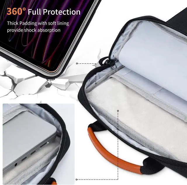 Alt view image 2 of 7 - WERLEO 13 - 14 Inch Laptop Shoulder Bag Carrying Case for Macbook Air 13" M4 M3 M2 A3420 A3113/ MacBook Pro 14 M4 M3 M2 M1/ 13" iPad Pro M4/ iPad Air M3 M2 2025, Vertical Laptop Sleeve Handbag