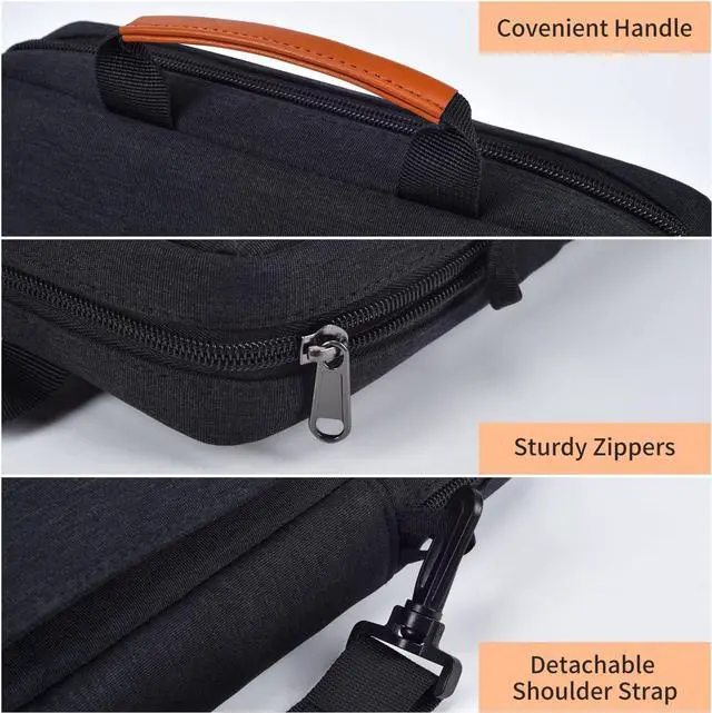 Alt view image 4 of 7 - WERLEO 13 - 14 Inch Laptop Shoulder Bag Carrying Case for Macbook Air 13" M4 M3 M2 A3420 A3113/ MacBook Pro 14 M4 M3 M2 M1/ 13" iPad Pro M4/ iPad Air M3 M2 2025, Vertical Laptop Sleeve Handbag