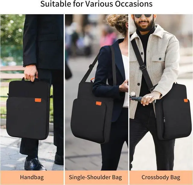 Alt view image 7 of 7 - WERLEO 13 - 14 Inch Laptop Shoulder Bag Carrying Case for Macbook Air 13" M4 M3 M2 A3420 A3113/ MacBook Pro 14 M4 M3 M2 M1/ 13" iPad Pro M4/ iPad Air M3 M2 2025, Vertical Laptop Sleeve Handbag