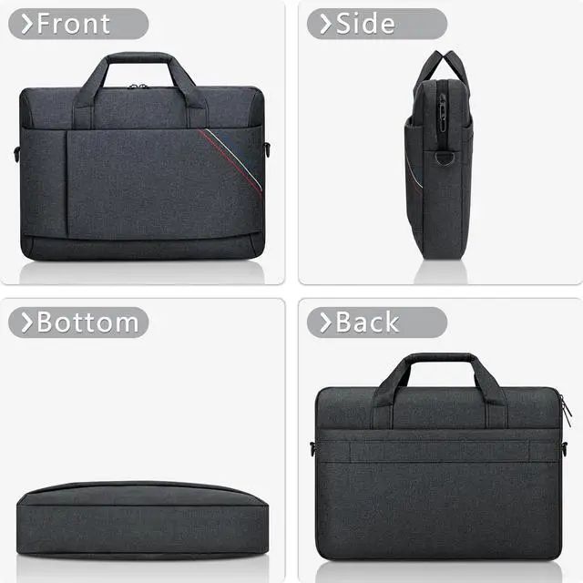Alt view image 3 of 6 - WERLEO 15 - 15.6 Inch Laptop Shoulder Bag for Man Work Briefcase Slim Computer Carrying Case Handbag with Shoulder Strap