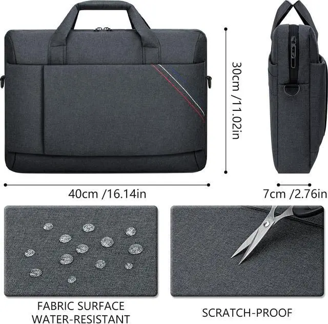 Alt view image 2 of 6 - WERLEO 15 - 15.6 Inch Laptop Shoulder Bag for Man Work Briefcase Slim Computer Carrying Case Handbag with Shoulder Strap