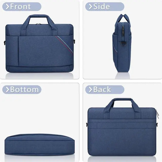 Alt view image 4 of 6 - WERLEO 15 - 15.6 Inch Laptop Shoulder Bag for Man Work Briefcase Slim Computer Carrying Case Handbag with Shoulder Strap Blue