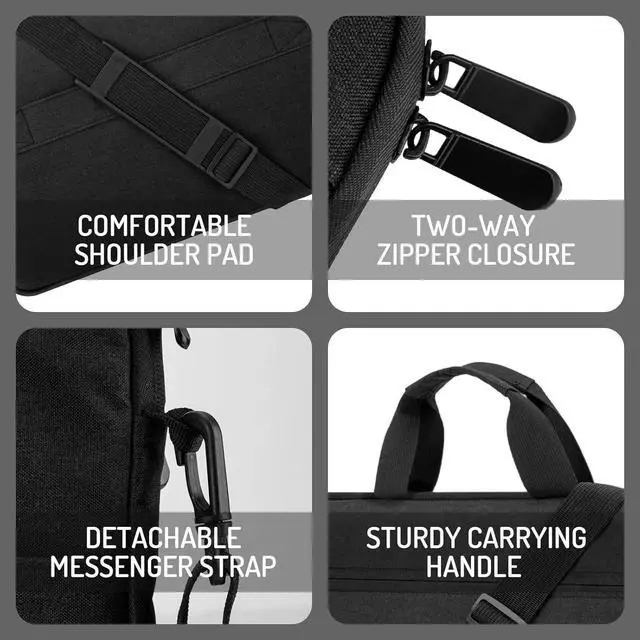 Alt view image 2 of 6 - WERLEO 14-15 Inch Laptop Shoulder Messenger Bag Carrying Case Briefcase Slim Protective Computer Sleeve with Handle Strap Pocket for MacBook Acer ASUS HP Surface Dell Chromebook