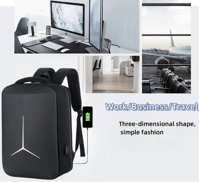 Alt view image 7 of 7 - WERLEO Hard Shell Business Backpack Travel Laptop backpack USB port backpack Daily laptop backpack Waterproof travel backpack