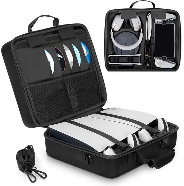 Main image of WERLEO Hard Shell Carrying Case Compatible with PS5 Slim, Travel Bag for PlayStation 5 Slim Disk Digital Edition, Games, Headset and Gaming Accessories